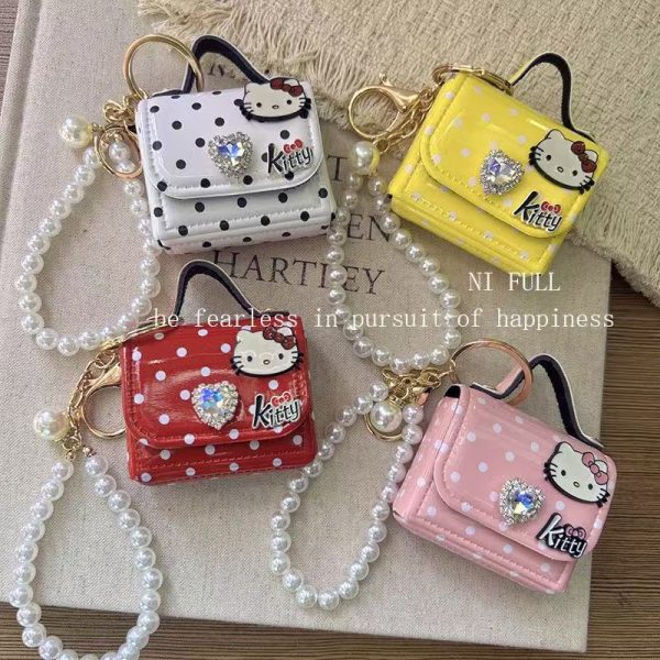 Kitty Pearl Chain Mini Bag Charm